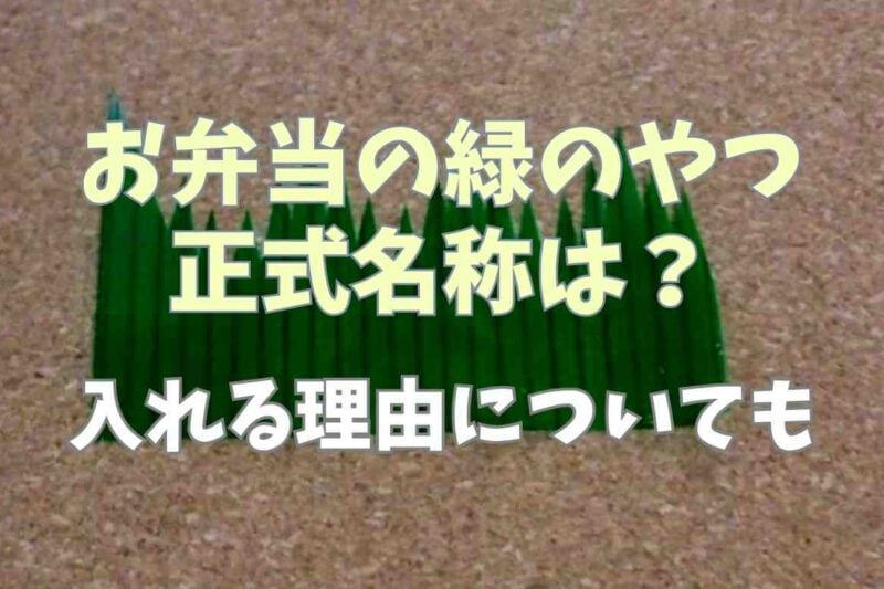 お弁当に入ってる緑のやつの正式名称は？入ってる理由についても