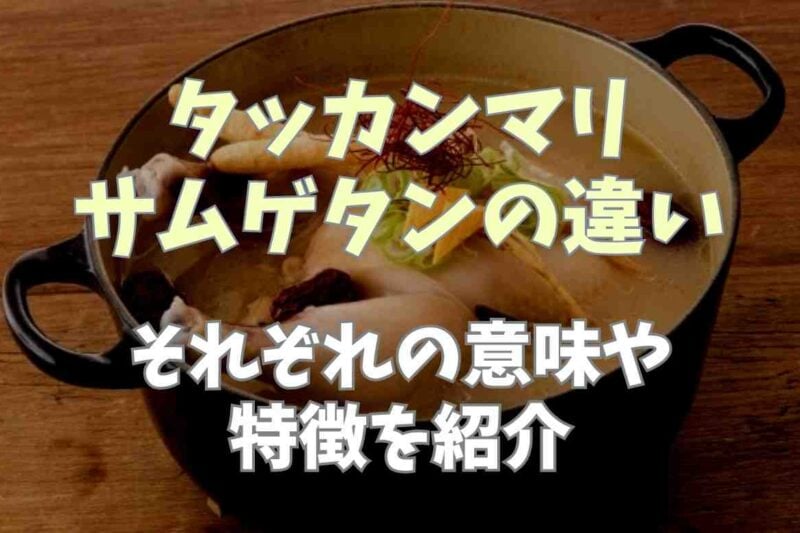 タッカンマリとサムゲタンの違いは？それぞれの意味と特徴を紹介