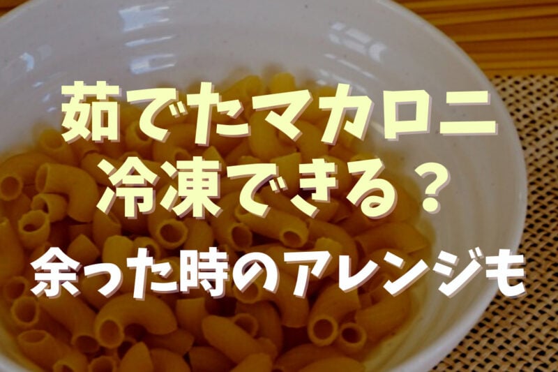 茹でたマカロニは冷凍できる？余ったときのアレンジシピも！