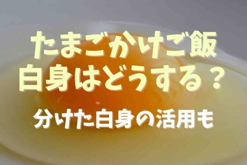 卵かけご飯の白身はどうする？分けた白身の活用レシピも