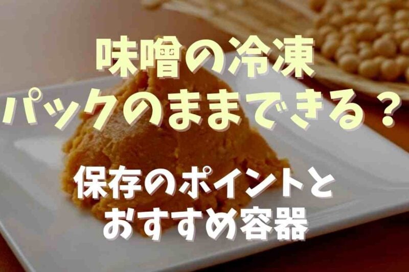 味噌の冷凍はパックのままで平気？保存のポイントとおすすめの容器