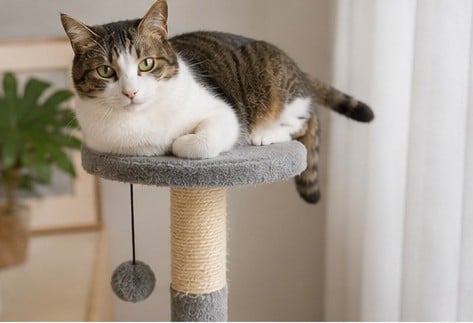 ダイソー 500円 キャットタワー 猫の反応